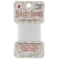 Нить полиэстеровая, S-Lon Japan, толщина 0.2мм, цвет белый, моток, 20.1 метра