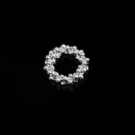 Коннектор, 12мм, Корея, кольцо узорное, базовый материал - латунь, матовый родий, 1 шт. Коннектор, 12мм, Корея, кольцо узорное, базовый материал - латунь, матовый родий, 1 шт.