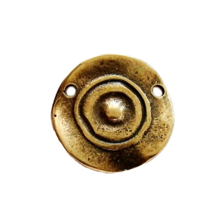 Коннектор, 27х2мм, Историческая коллекция, диск Круги на воде, базовый материал - цинковый сплав, бронзовый с чернением, 5 шт., УЦЕНКА