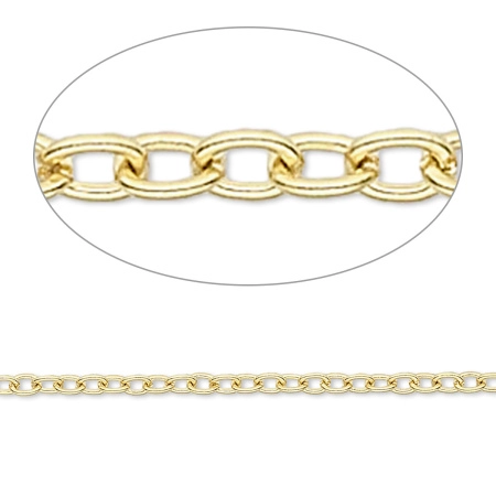Цепочка отрезная (без замка), 3х2.7мм, базовый материал - латунь, позолоченная, 1 метр