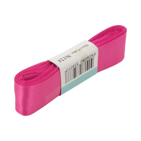 Лента атласная, Gaммa, 25мм, ярко-розовая №124, моток, 5 метров Лента атласная, Gaммa, 25мм, ярко-розовая №124, моток, 5 метров