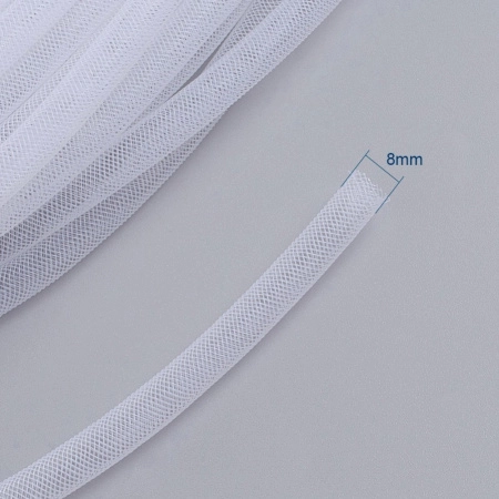 Бижутерная сетка-рукав, 8мм, белая, 10 метров
