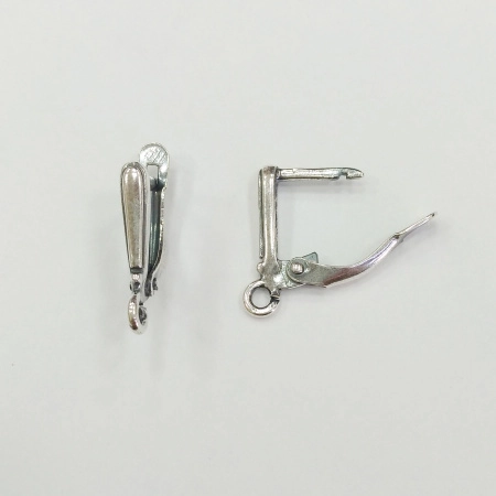 Швензы закрытые, 16х2.5мм, с английским замком, Нуво, базовый материал - латунь, посеребренные с чернением, пара