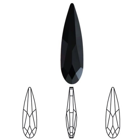 Ювелирный кристалл Swarovski, Удлиненная капля (#4331), 15х4мм, черная, 1 шт. Ювелирный кристалл Swarovski, Удлиненная капля (#4331), 15х4мм, черная, 1 шт.