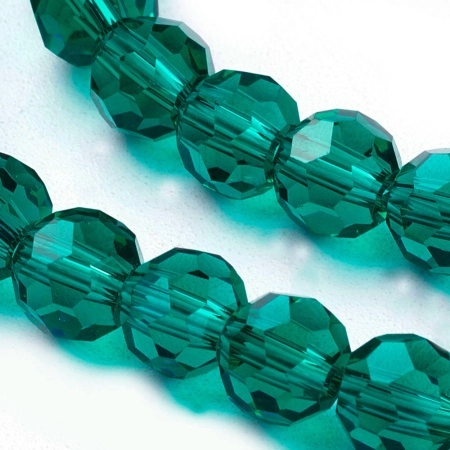 Бусины стеклянные, 6мм, граненые, изумрудные, 90 шт., низка Бусины стеклянные, 6мм, граненые, изумрудные, 90 шт., низка