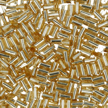 Бисер TOHO Bugle, размер 3мм, цвет #22 (Внутреннее серебрение, светлый топаз), 10 грамм