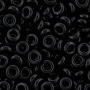 <p>Японский бисер TOHO Demi Round (Тохо Деми Раунд), размер 8/0 (примерно 3*1.2-1.4 мм). Необычная форма бублик (кольцо, рондель). Непрозрачный черный (Opaque Jet). Оттенок может отличаться от фотографии и в разных поставках. Цена за 10 грамм. Среднее количество бисерин в 1 грамме Toho Demi Round около 50-75 штук, может сильно варьироваться в зависимости от вида бисера.</p>