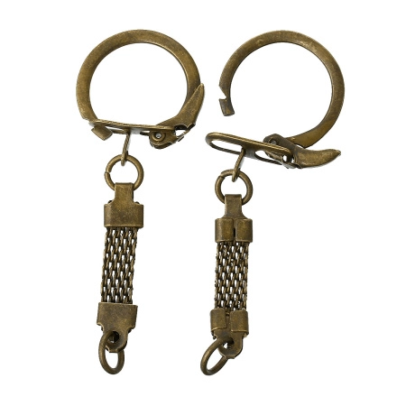 Основа под брелок, 62х24мм, кольцо-карабин с цепочкой, базовый материал - железо, бронзовое, 1 шт. Основа под брелок, 62х24мм, кольцо-карабин с цепочкой, базовый материал - железо, бронзовое, 1 шт.