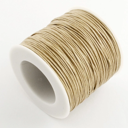 Шнур хлопковый вощеный, около 1мм, бежевый, 84 метра, катушка Шнур хлопковый вощеный, около 1мм, бежевый, 84 метра, катушка