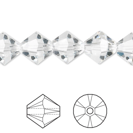 Бусина Swarovski, 10мм, Биконус (#5328), кристально-прозрачный (цвет 001), 1 шт., УЦЕНКА Бусина Swarovski, 10мм, Биконус (#5328), кристально-прозрачный (цвет 001), 1 шт., УЦЕНКА
