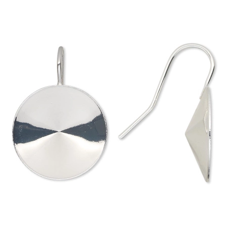 Швензы открытые, 26мм, с оправой для риволи 18мм, базовый материал - латунь, посеребренные, пара