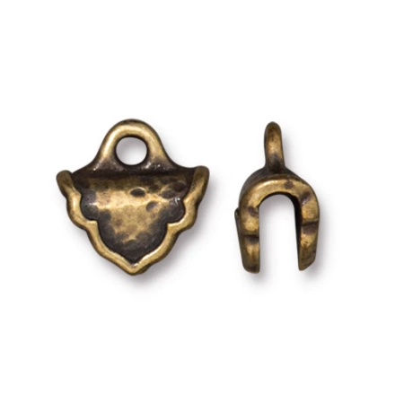 Концевики, 12х12мм (ширина 12мм), TierraCast, зажимы для ленты, узорные, базовый материал - оловянный сплав, бронзовые с чернением, пара Концевики, 12х12мм (ширина 12мм), TierraCast, зажимы для ленты, узорные, базовый материал - оловянный сплав, бронзовые с чернением, пара