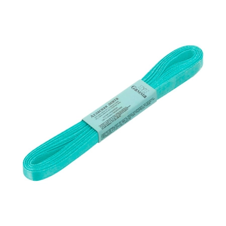 Лента атласная, Gaммa, 6мм, лазурная №047, моток, 5 метров