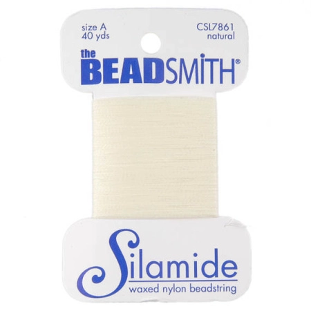 Нить нейлоновая Silamide, толщина A, айвори, моток, 36 метров