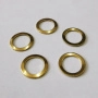 Коннектор, 15х1.2мм, кольцо гладкое, базовый материал - нержавеющая сталь, под золото, 5 шт. <p>Соединительный элемент - лаконичное кольцо из нержавеющей стали с золотистым покрытием. Также можно использовать как декоративный элемент при работе с сутажем. Края не очень гладкие, отверстие может быть сделано не четко по центру, а с небольшим смещением. На поверхности возможны царапинки, щербинки. Оттенок может отличаться от фотографии. Обратите внимание на фотографию - кольца слегка вогнутые. Цена за 5 шт.</p>