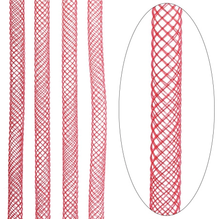 Бижутерная сетка-рукав, 4мм, красная, 15 метров