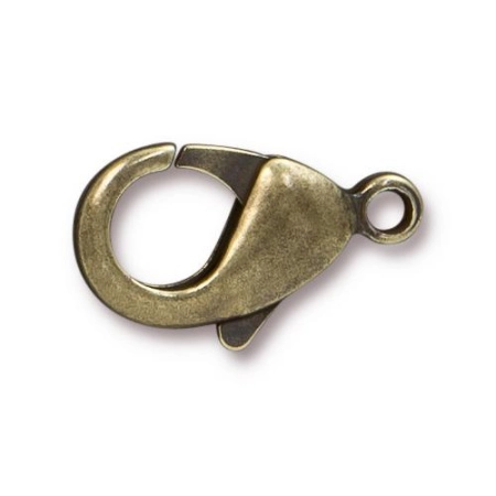 Застежка, 23х14мм, TierraCast, карабин, базовый материал - латунь, бронзовый, 1 шт., УЦЕНКА