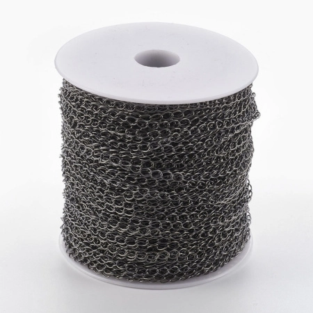 <p>Изящная витая цепочка. Звенья запаяны. Размер может немного отличаться от заявленного. Оттенок может отличаться от фотографии и в разных поставках. Цена за 2 метра. При покупке нескольких метров, по возможности отрезается цельным куском.</p><p>ВНИМАНИЕ: могут попадаться звенья, слипшиеся между собой.</p>