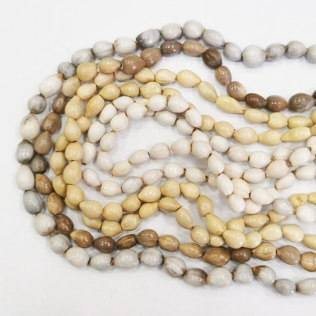 Бусина деревянная, 8х6-12х9мм, Слезы Марии Магдалины, низка, 98 шт.