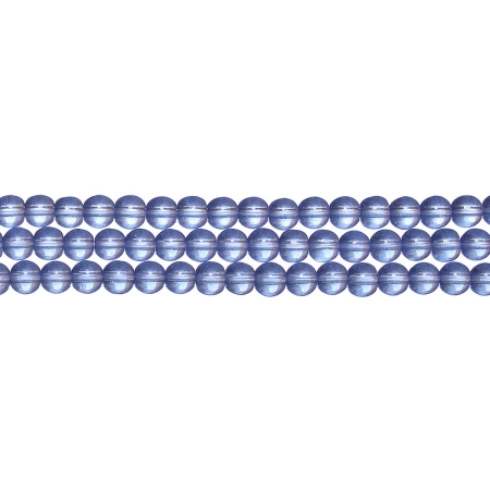 Бусины стеклянные, 4мм, сине-голубые, 78 шт., низка
