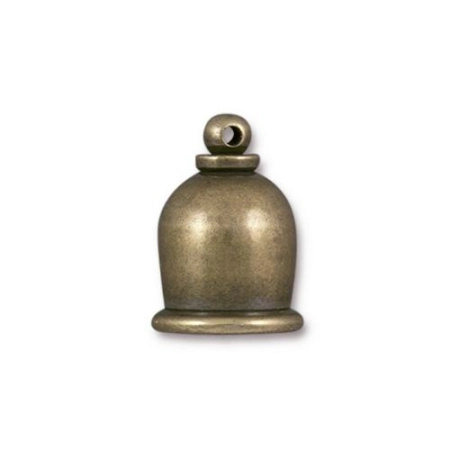 Концевики, 16х11мм (внутренний размер 8мм), TierraCast, Тадж, клеевые, для шнура, базовый материал - оловянный сплав, бронзовые, пара