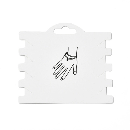 Карточка для демонстрации украшений, 106х92мм, с рукой, картон, 20 шт.