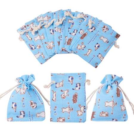 Мешочек хлопковый, 14х10см, Кошки, голубого цвета, 1 шт. Мешочек хлопковый, 14х10см, Кошки, голубого цвета, 1 шт.