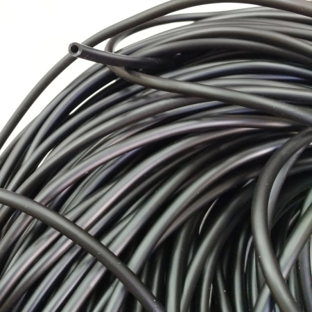 Шнур резиновый полый, около 3мм, черный, 5 метров