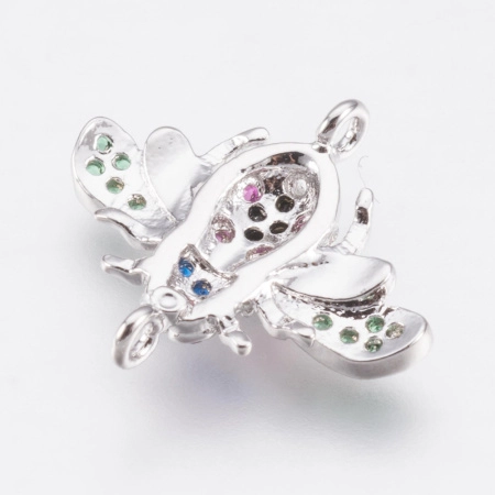 <p>Фурнитура для бижутерии Милано класса люкс (MILANO LUX). Качественный компонент для бижутерии - односторонний коннектор в виде жука. Отлично подходит для серег, а также браслетов и колье. Инкрустация фианитами. Цена за 1 шт.</p>