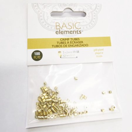 <p>Кримпы - трубочки размером примерно 2*2 мм. Внутренний диаметр около 1.2 мм. Оттенок может отличаться от фотографии и в разных поставках. Дизайн упаковки может отличаться в разных поставках. Произведено американской компанией BeadSmith в Китае. Цена за упаковку - около 100 шт. (фасуются производителем на вес без пересчёта и без проверки на брак: возможны заусенцы, неровности, могут попадаться помятые кримпы).</p>