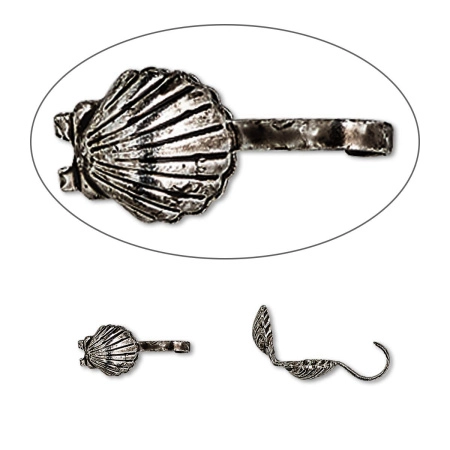 <p>Концевик в форме ракушки цвета античного серебра. Оттенок может отличаться от фотографии и в разных поставках. Цена за пару. Хорошо подходит для:<ul>
<li>шнура</li>
<li>нити</li>
<li>ленты</li>
</ul> Можно использовать с кримпом для: <ul>
<li>лески</li>
<li>тросика</li>
</ul></p>