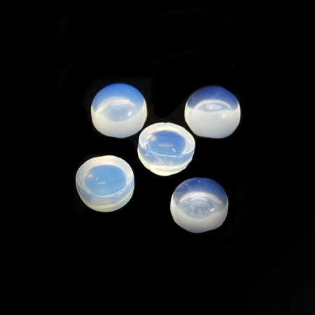 Кабошон каменный, 4мм, лунный камень (имитация), 1 шт.