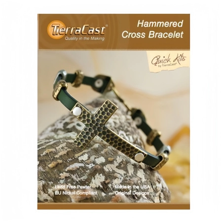 Набор для сборки украшения, 165-190мм, TierraCast, браслет Hammered Cross, бронзовый