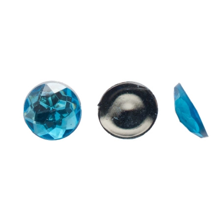 Стразы для декорирования, 12мм, акриловые, голубые, 10 шт.