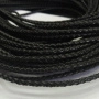 <p>Плетеный кожаный шнур черного цвета. Очень аккуратный, довольно жесткий. Отлично подойдет для создания браслетов и украшений на шею. Выполнен из натуральной восстановленной кожи. Из-за плетения толщина может варьироваться от 2.5 до 3 мм. Оттенок может отличаться от фотографии и в разных поставках. Цена за 1 метр.</p>