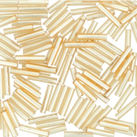 Бисер TOHO Bugle, размер 9мм, цвет #22F (Внутреннее серебрение, матовый, светлый топаз), 10 грамм