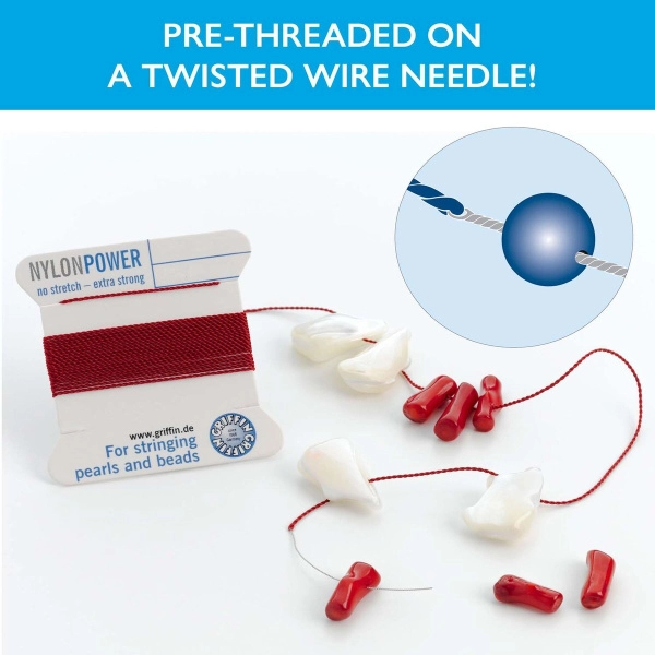 <p>
Толстая и прочная нить Nylon Power из высококачественного нейлона, очень крепкая, не растягивается. Произведена компанией Griffin (Германия). К нити прикреплена проволочная иголочка. Идеально подходит для использования с жемчугом и натуральными камнями. Толщина около 0,8 мм. Оттенок может отличаться от фотографии и в разных поставках. Намотка может состоять из нескольких частей. Цена за моток 2 метра.
</p>
