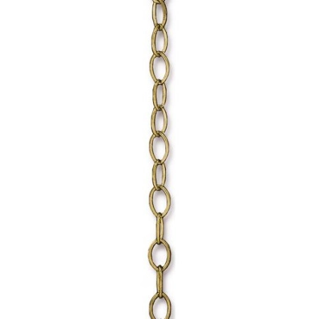 Цепочка отрезная (без замка), 6х5мм, TierraCast, с тонкими звеньями, базовый материал - латунь, позолоченная с чернением, 50 см