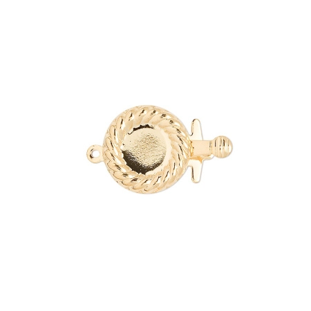 Застежка, 21х13мм, с рамкой для кабошона, базовый материал - латунь, позолоченная, 1 шт.