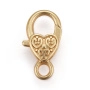 <p>
 Крупный замочек - карабин в форме сердца с двусторонним витым узором. Базовый материал - бижутерный металлический сплав, сверху матовая позолота приглушённого оттенка (гальваническое напыление золотом 18К). Оттенок может отличаться от фотографии и в разных поставках. Цена за 2 шт.
</p>