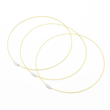 Основа для колье (чокер) с замком, 1мм, цвет жёлтый, 45 см, 5 шт.