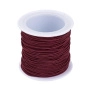 <p>Качественная эластичная резинка в текстильной (синтетической) оплетке. Также называется шляпная резинка, шнур-резинка, эластичный шнур. Толщина около 1-1.3 мм. Цвет бордовый, оттенок может отличаться от фотографии и в разных поставках. Шнур в намотке может состоять из нескольких кусков. Отлично подходит для создания браслетов, детских бус и резинок для волос. Цена за катушку, около 20 метров.</p>
