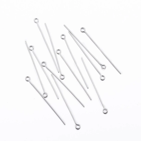 Пины с ушком, 35х0.6мм, базовый материал - нержавеющая сталь, без покрытия, 5 грамм
