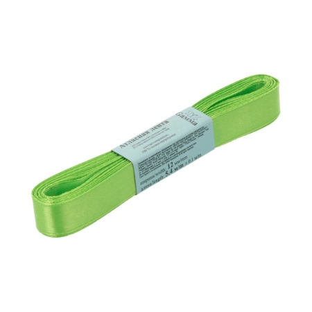 Лента атласная, Gaммa, 12мм, светло-салатовая №089, моток, 5 метров