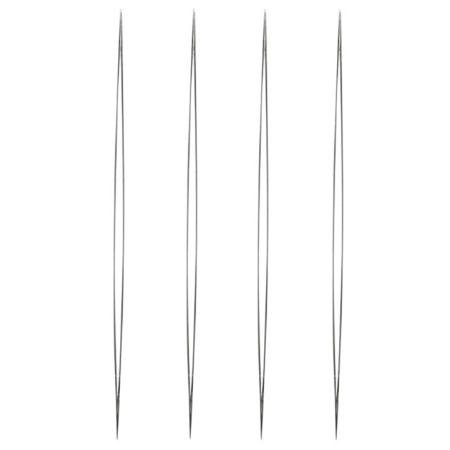 <p>Набор из 4 гибких бисерных игл с большим ушком посередине. Сделаны из нержавеющей стали. Длина около 5.5 см. Произведены в Китае для американской компании BeadSmith. Цена за 1 набор.</p>
