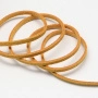 <p>Плоский замшевый шнур, окрашенный в приглушенный оранжево-желтый цвет. Оттенок может немного отличаться от представленного на фотографии. Размер шнура может немного отличаться от заявленного. По возможности, продается цельным куском, однако, может поставляться несколькими отрезами. Цена за 5 метров.  </p>