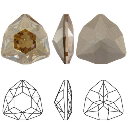 Ювелирный кристалл Swarovski, Триллиант (#4706), 7мм, Золотистая дымка, с фольгой, 2 шт. Ювелирный кристалл Swarovski, Триллиант (#4706), 7мм, Золотистая дымка, с фольгой, 2 шт.