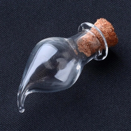 Бутылочка для декорирования, 28.5х13мм, фигурная, базовый материал - стекло, стеклянная с пробкой, 2 шт.