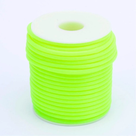 Шнур резиновый полый, около 3мм, неоново-салатовый, 5 метров