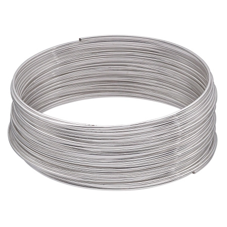 Проволока с памятью, 57х0.65мм, для браслета, стального цвета, 1 виток